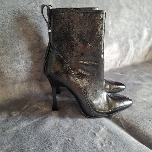 Size 6, womens, Zara Leather Heels/Boots Point Toe, Black Classy, Chic, Party - Picture 6 of 14